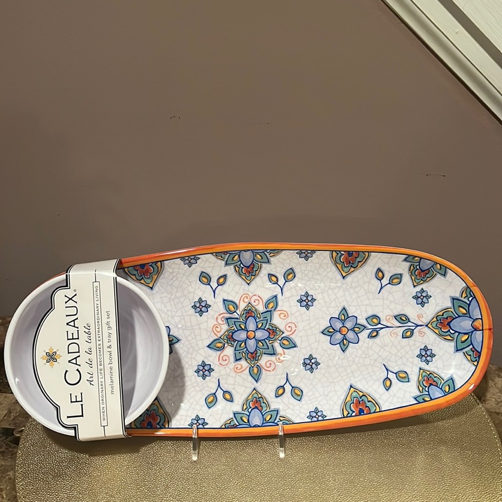 Le Cadeaux Sienna Melamine Bowl & Tray Set